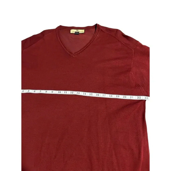 Tommy Bahama V-Neck Sweater Men's Size Large Silk Blend Maroon Pullover Top - Picture 4 of 5